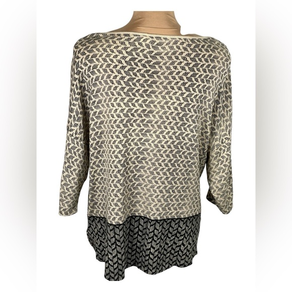 Anthropologie MOTH Knit Crossed Hem Pullover Top Cotton Wool Blend Beaded Knit - Picture 2 of 6